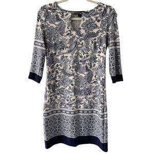 Atmosphere Blue Paisley 3/4 Sleeve Mini Dress Size 6